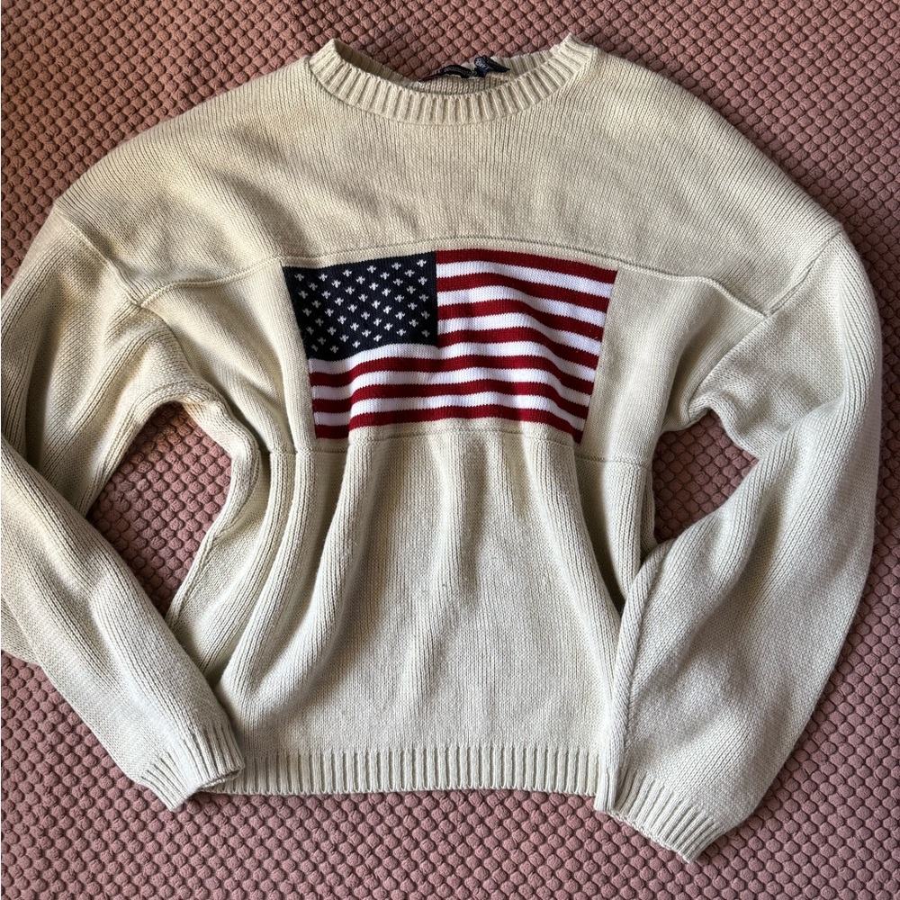 Vintage Faded Glory American flag sweater